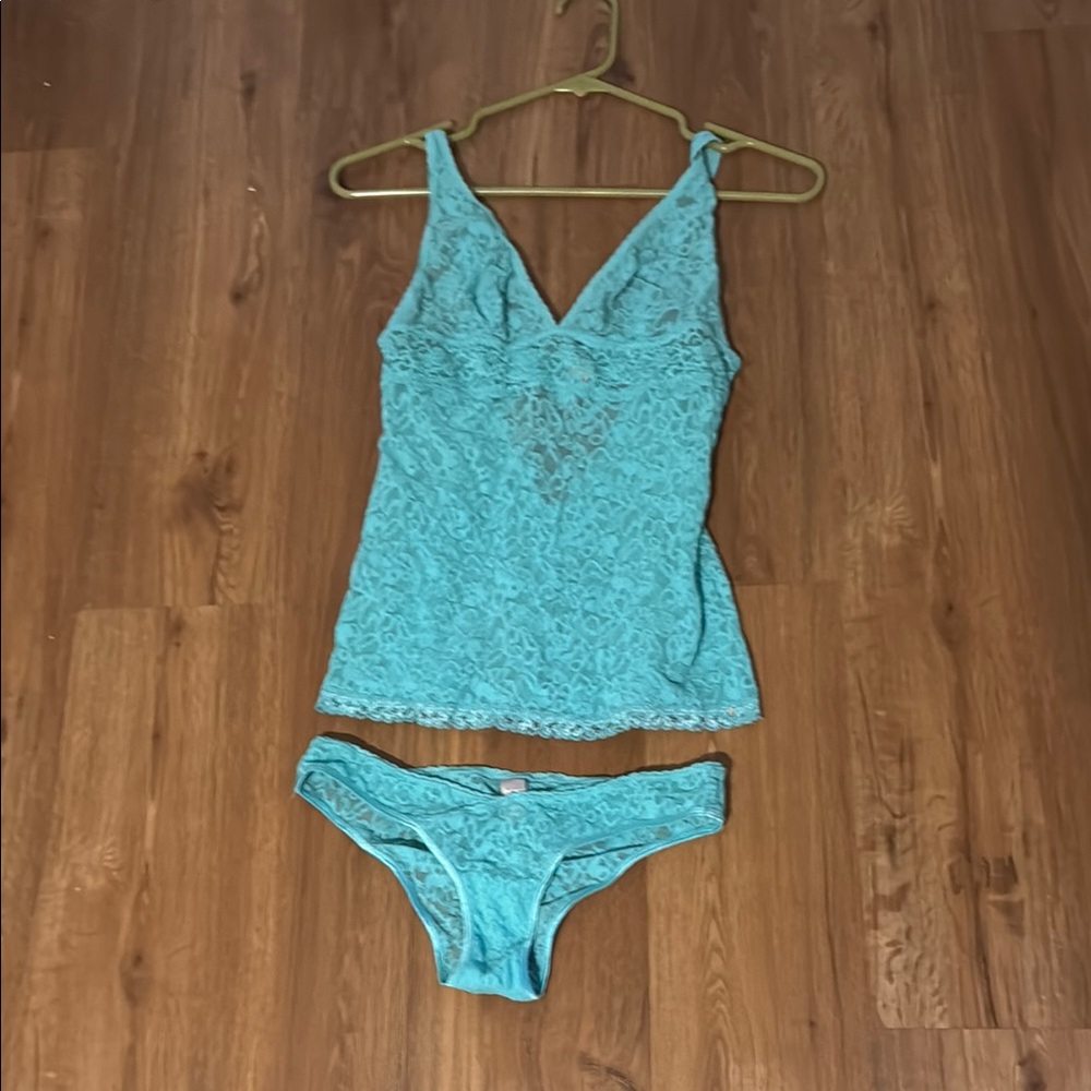 VS Lace Intimates Set in Teal